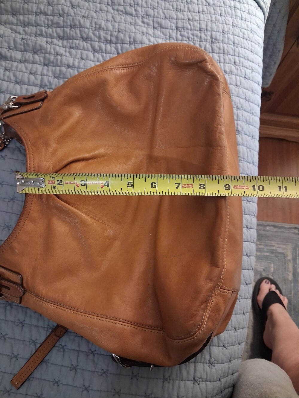 Coach Tan Leather Shoulder Bag - Classic Women's Hobo Silver Hardware - Picture 16 of 16